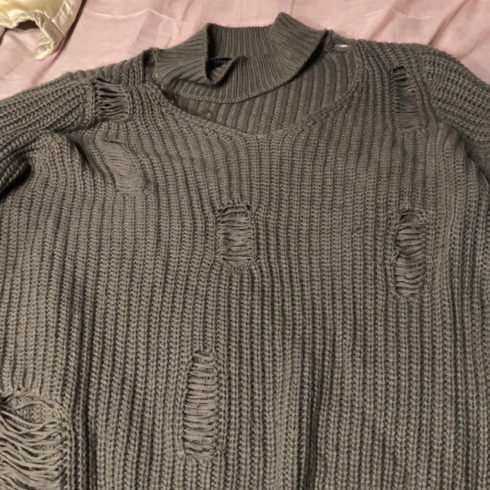 Grey knitted sweater